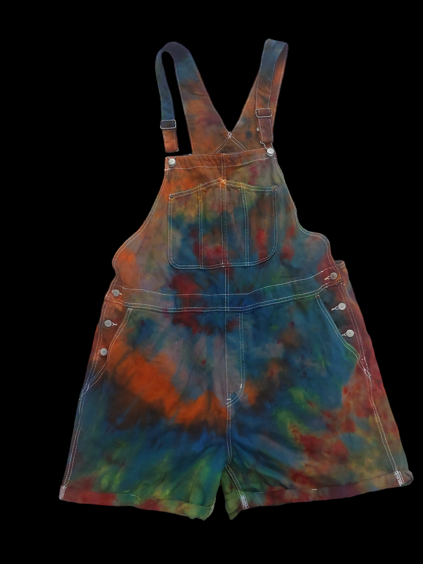 3X Women's Ice Dyed Overalls (shorts)