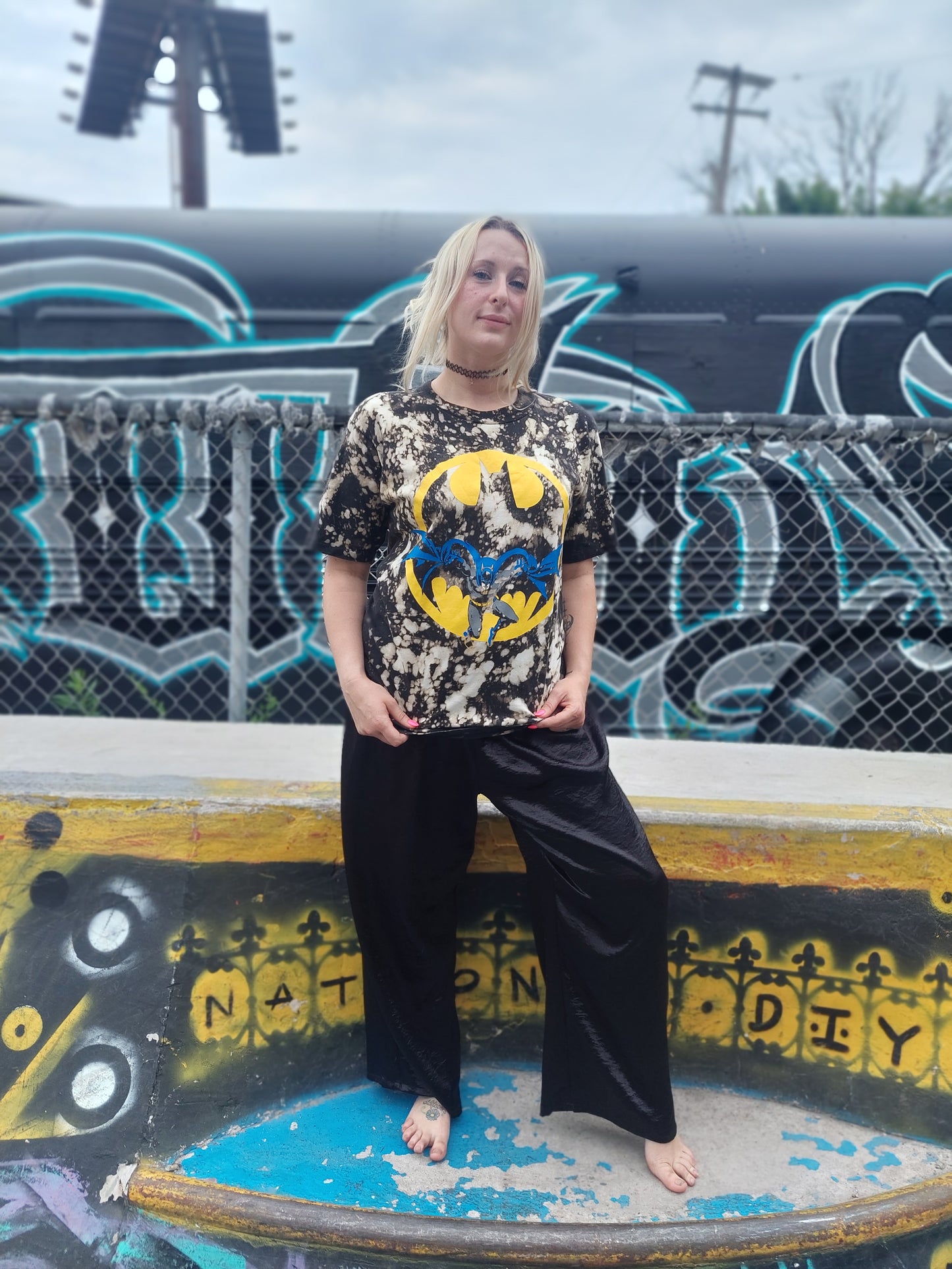 Large Bleach Dyed T-Shirt