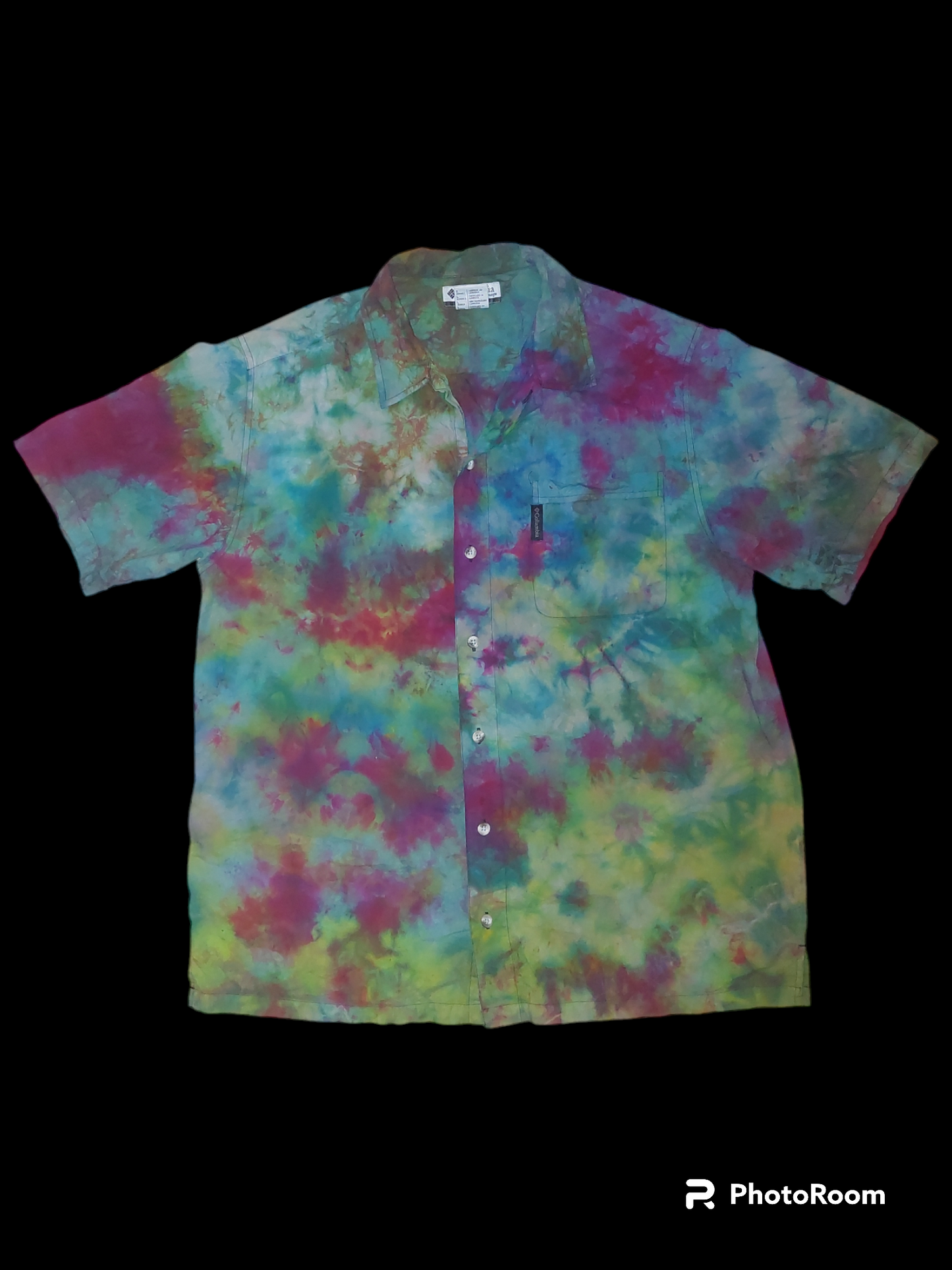 Large Ice Dyed Buttoned T-Shirt