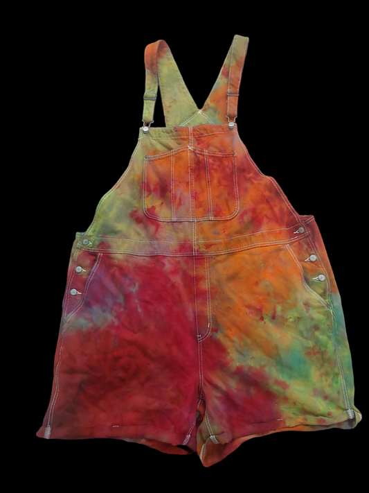 4X Ice Dyed Womens Overalls (shorts)